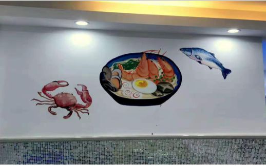 泰州海鲜面馆彩绘